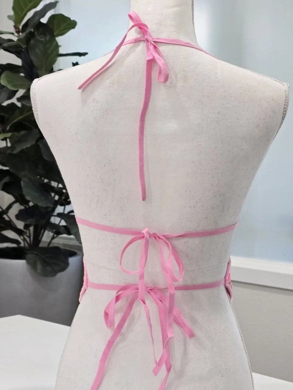 Club Exx ✦ Pixlie Playa Dreamin Butterfly Sequin Halter Top ✦ Pink Multi M/L NWT - Picture 4 of 12